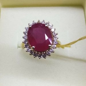 Red Ruby and Diamond Ring